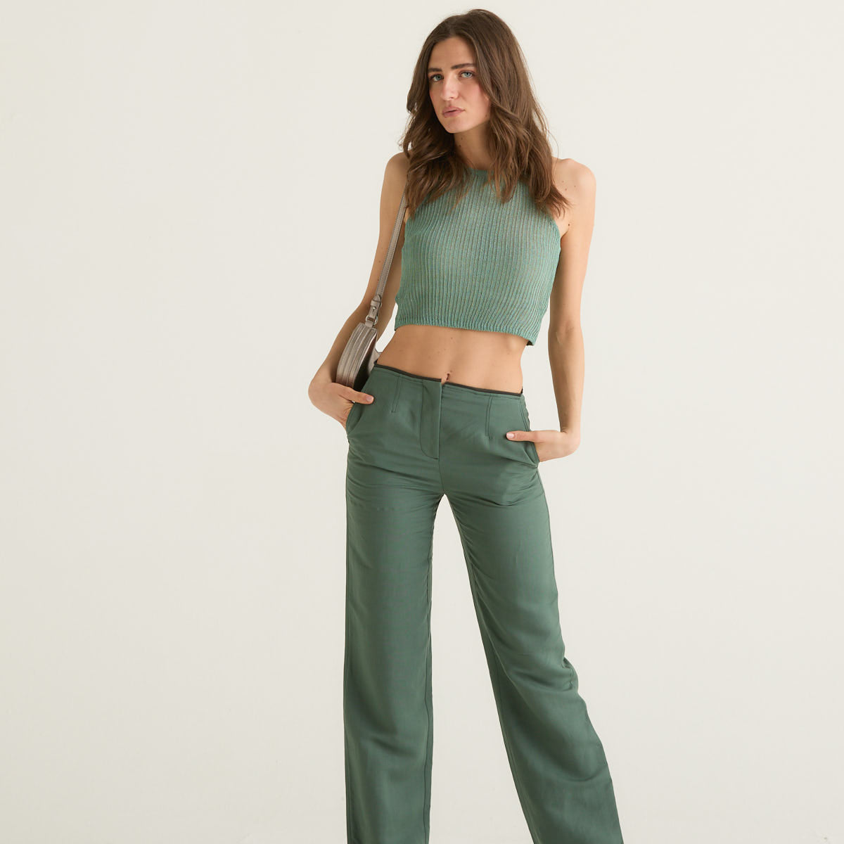 Patrizia Pepe pantaloni eleganti verdi