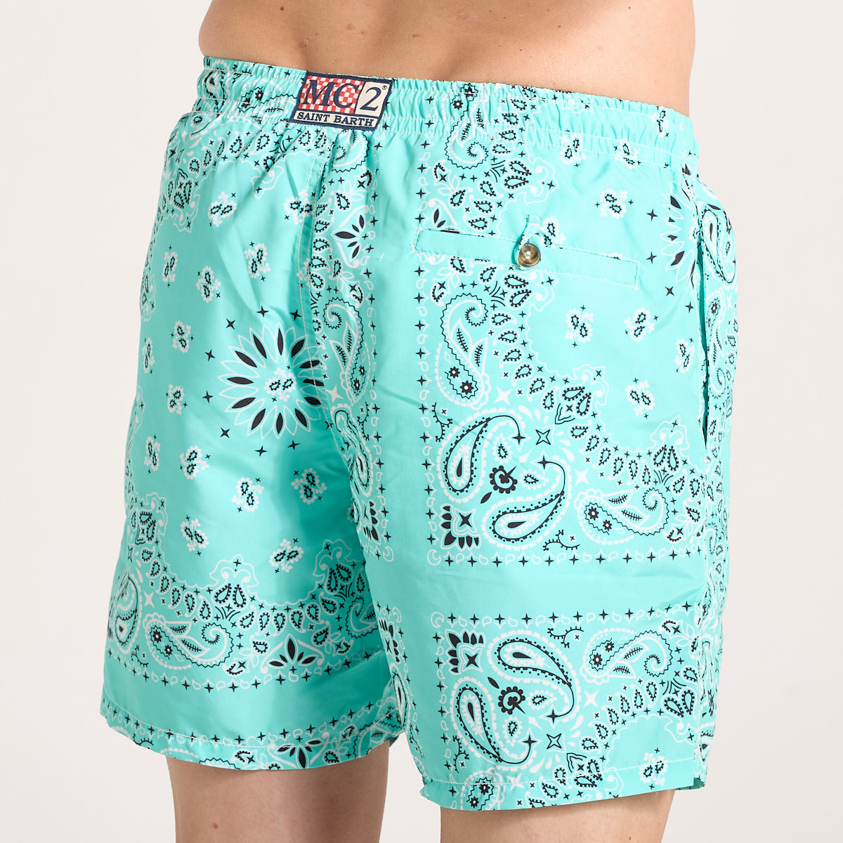 Mc2 Saint Barth costume bandanna round verde acqua