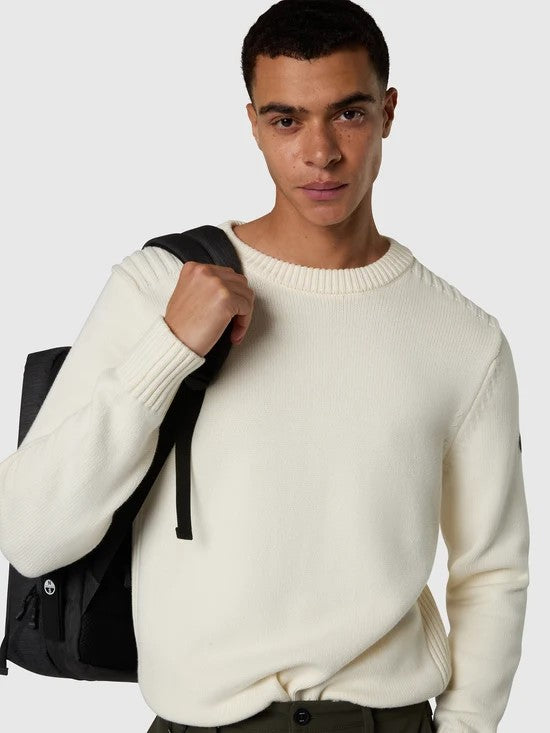 North Sails maglione a maglia grossa in cotone biologico panna