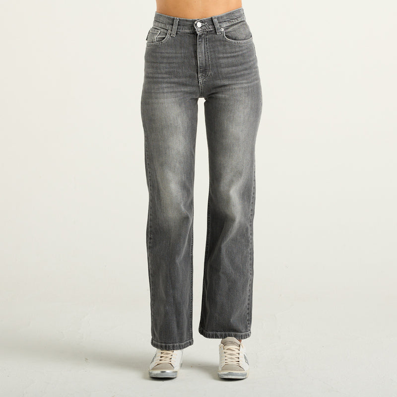 Haveone London Jeans Straight Donna Grigio Sfumato