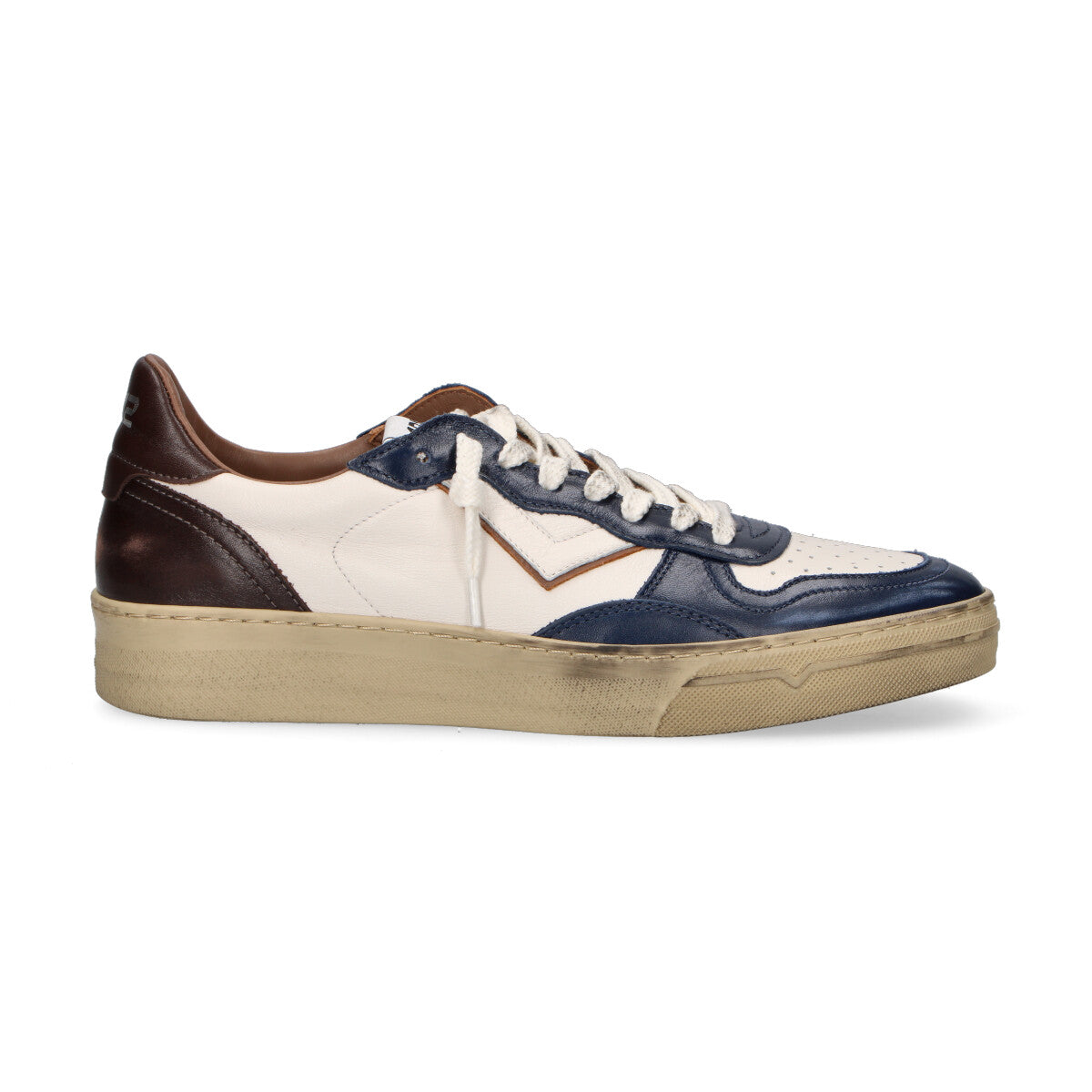 4B12 sneaker Hyper in pelle blu marrone