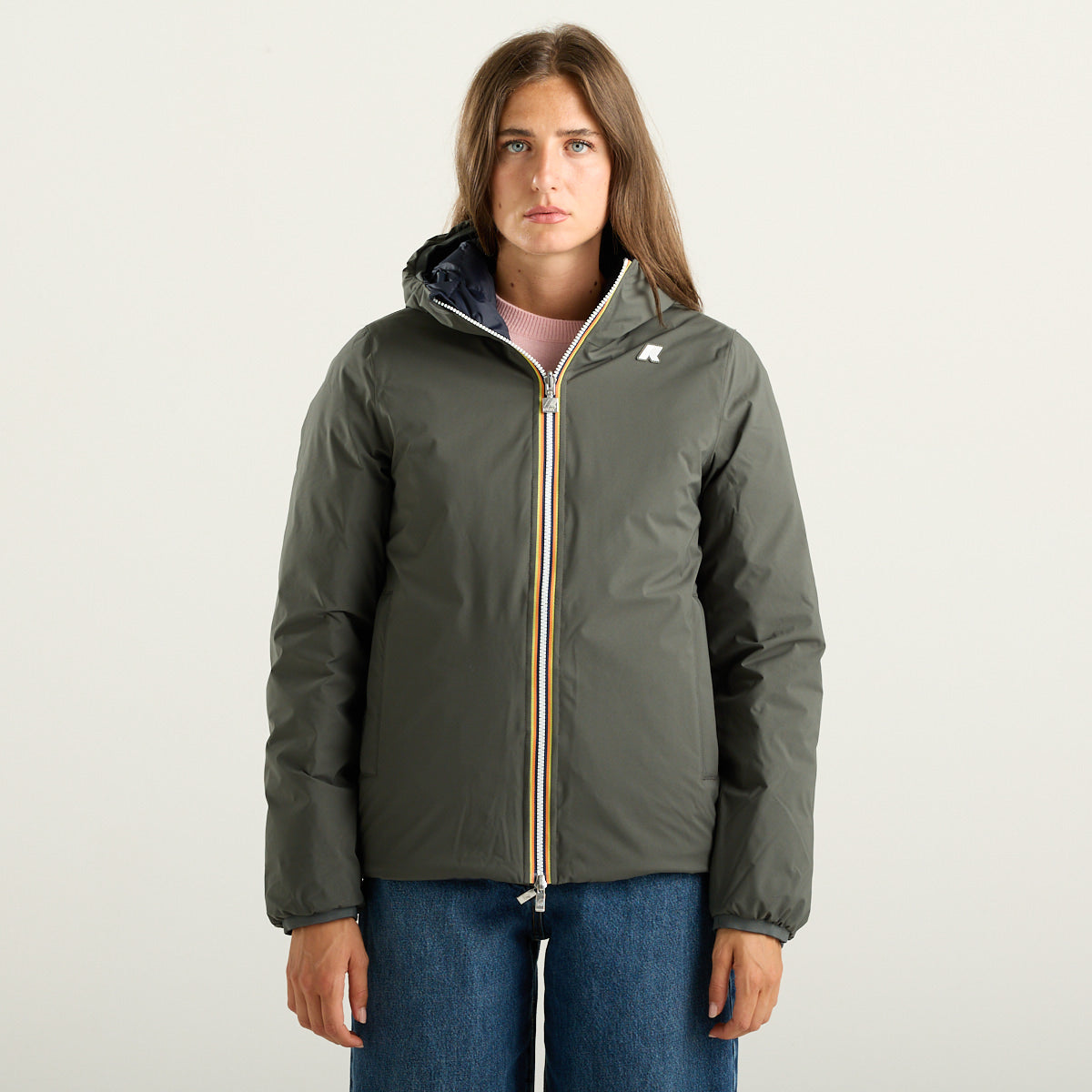 K-Way Jack ST Thermo Double Giubbotto Donna Reversibile Verde e Blu