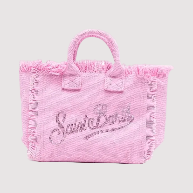 Mc2 Saint Barth borsa vanity mini strass canvas rosa