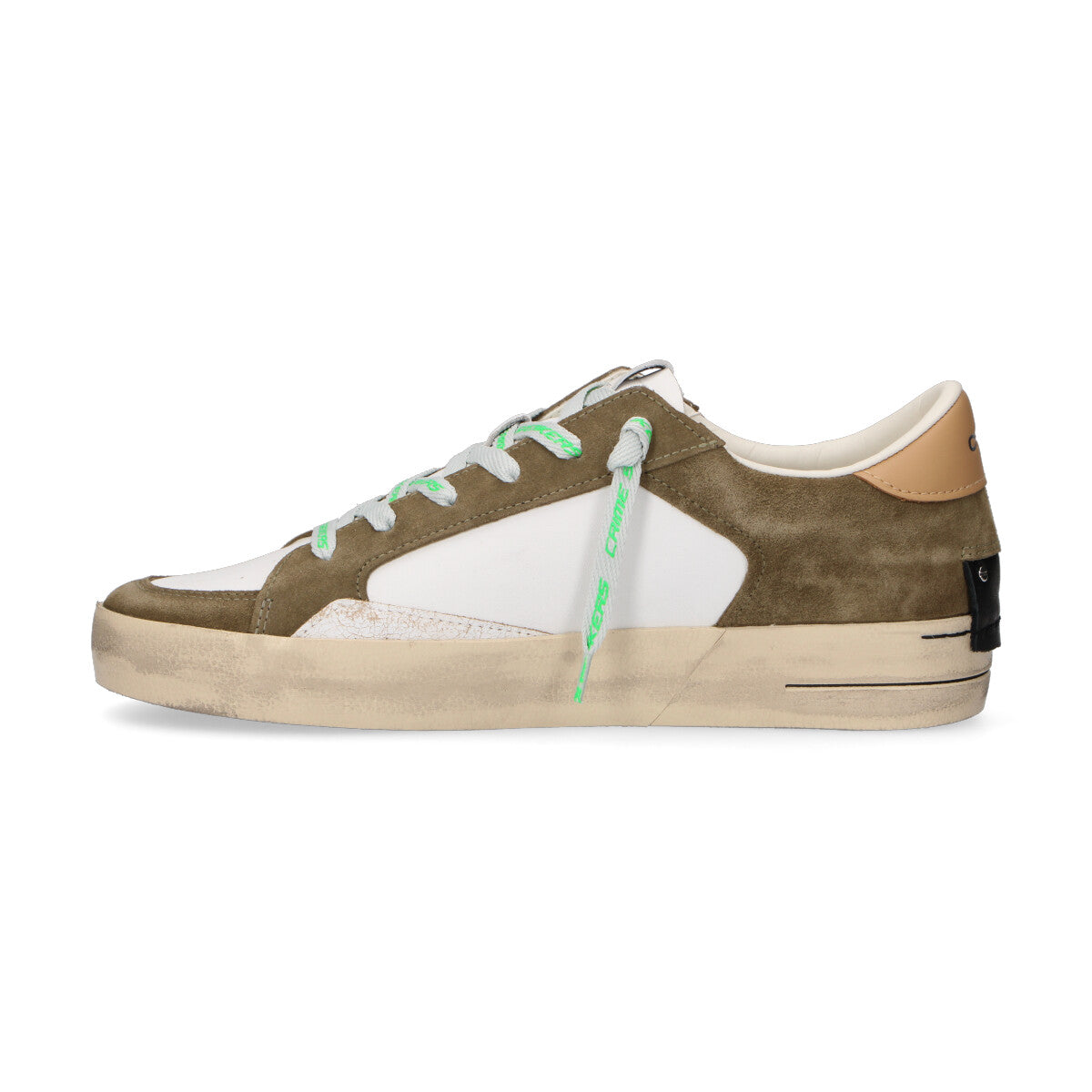 Crime London sneaker Sk8 Deluxe in camoscio verde