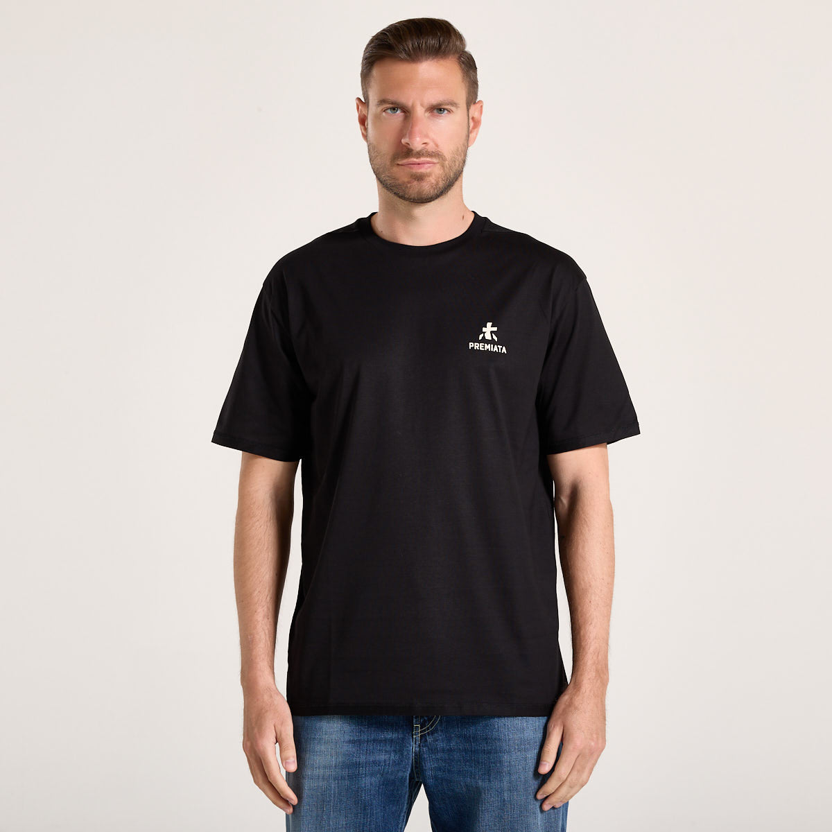 Premiata t-shirt girocollo in tessuto nero