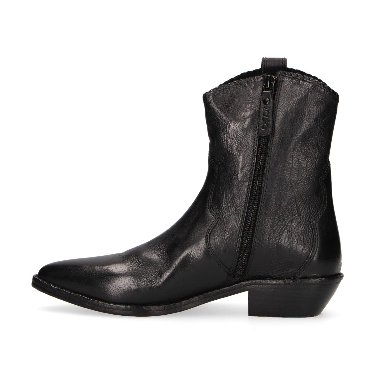 Zolfo tronchetto texano in pelle nero