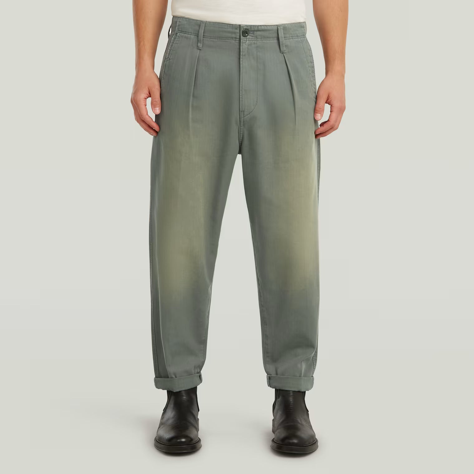 G-Star Pantaloni chino plissettati verdi used