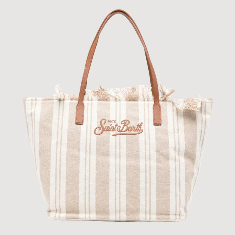 MC2 Saint Barth city frange righe beige