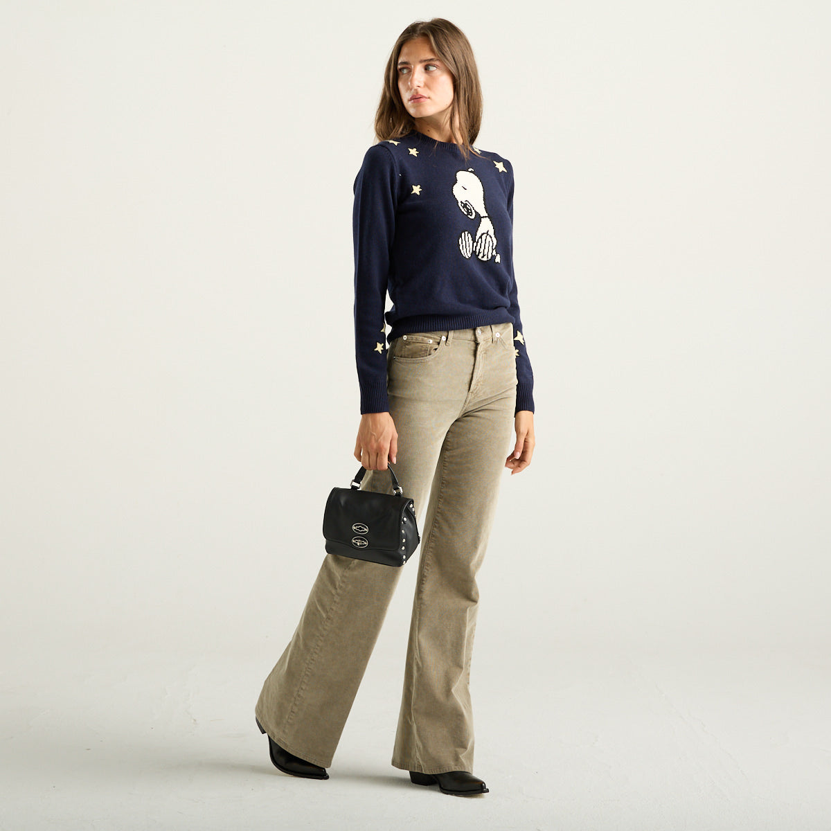MC2 Saint Barth Maglia Queen Snoopy Blu Navy con Stelle Donna