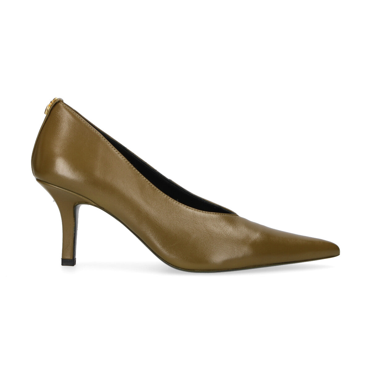 Patrizia Pepe Décolleté New Minimal Shape in pelle lucida Lizard Green