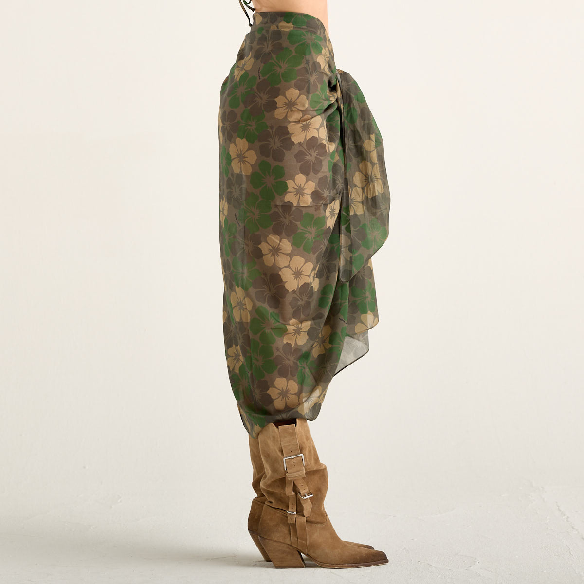 Mc2 Saint Barth copricostume thaiti silk voile hibiscus camo