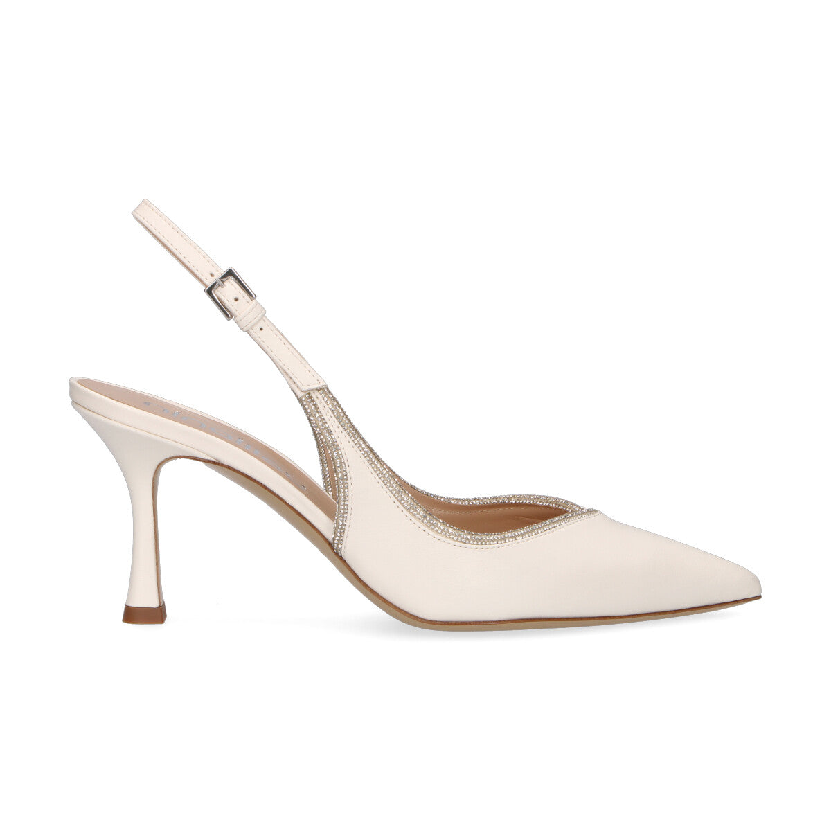 Ninalilou chanel Amy in pelle bianca con strass