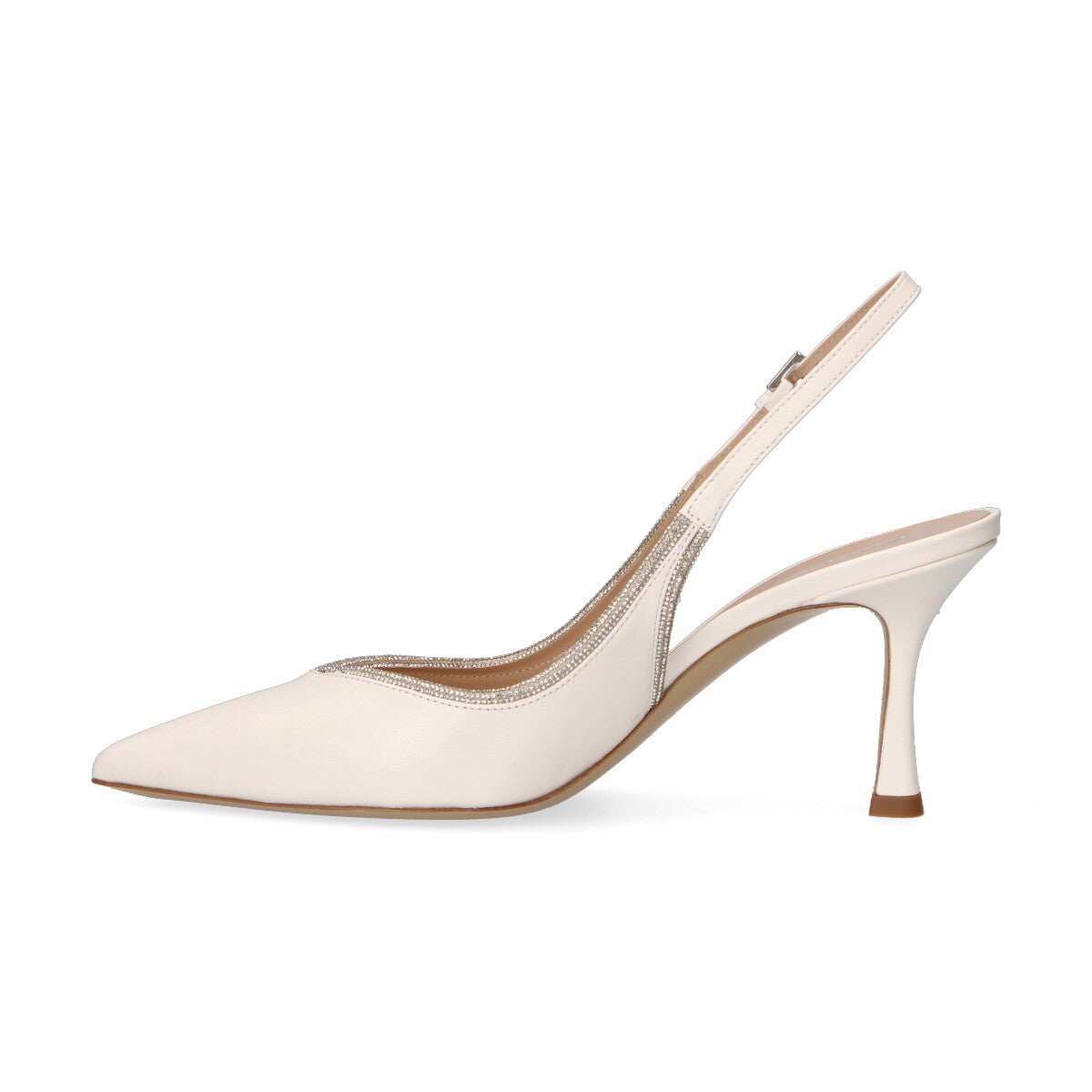 Ninalilou chanel Amy in pelle bianca con strass