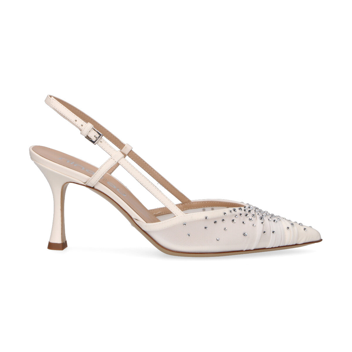 Ninalilou chanel Amy in tessuto con strass bianco