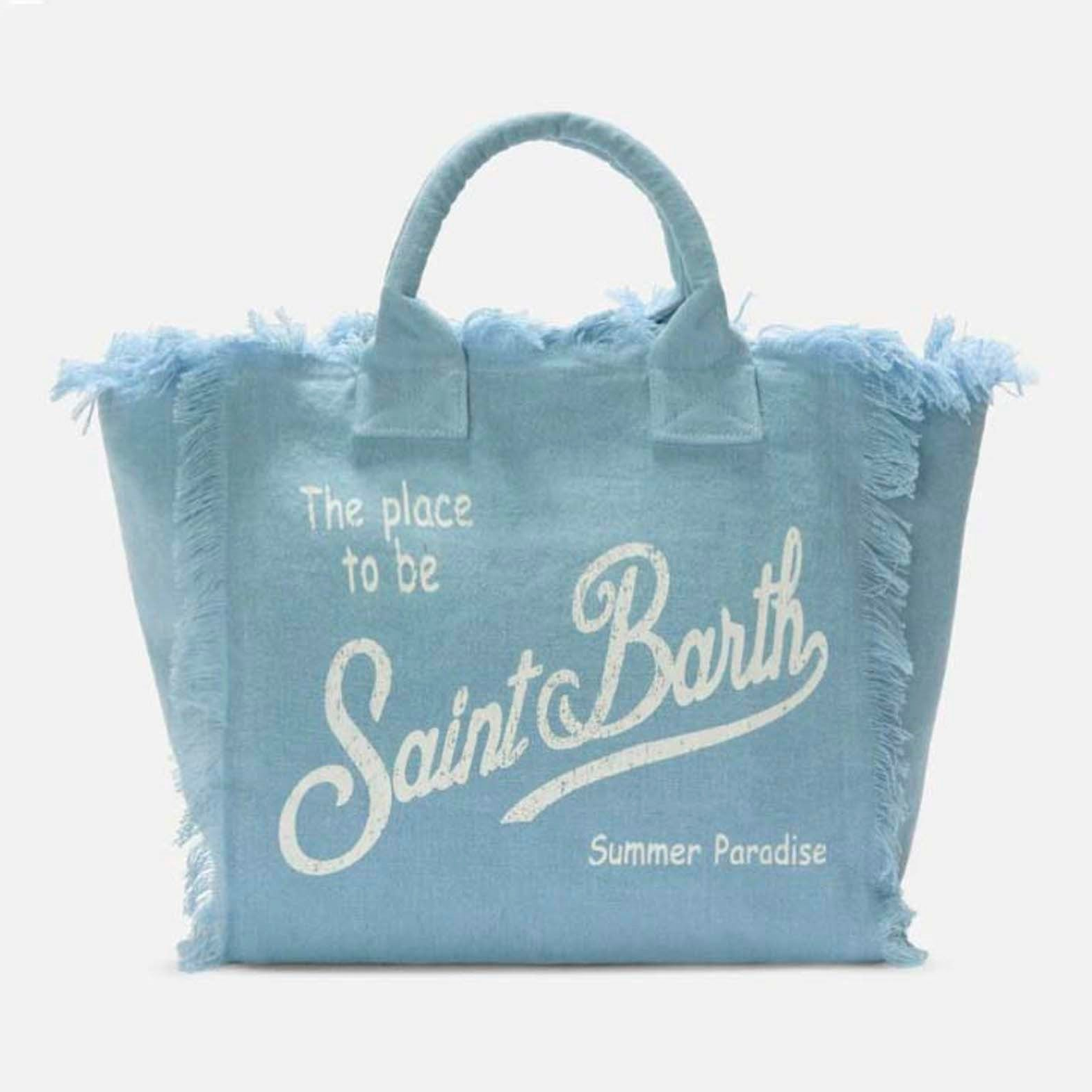 Mc2 Saint Barth borsa vanity linen light blue