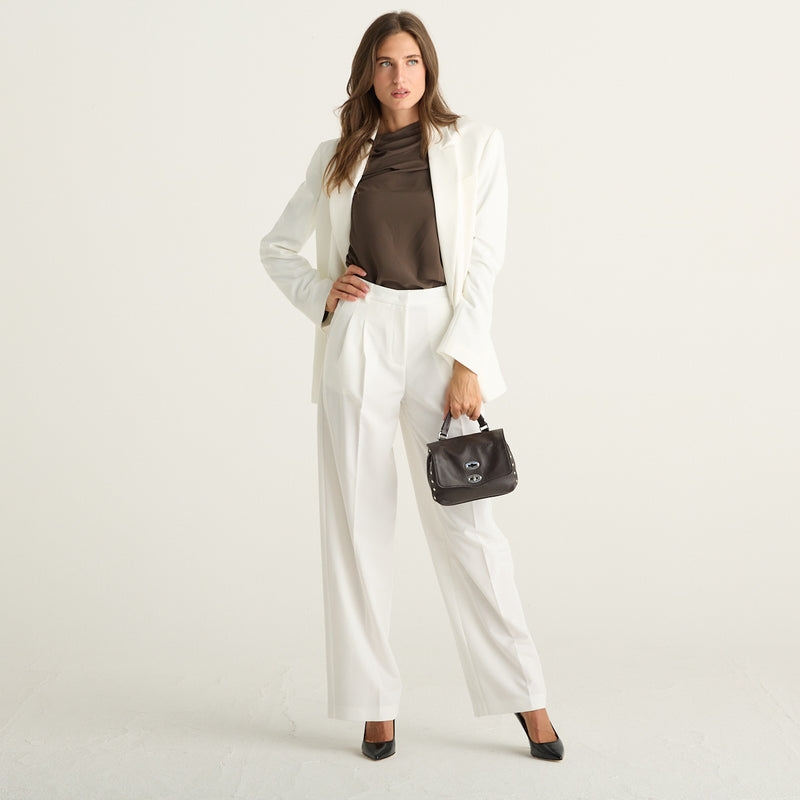 Patrizia Pepe blazer donna panna in gabardina elasticizzata