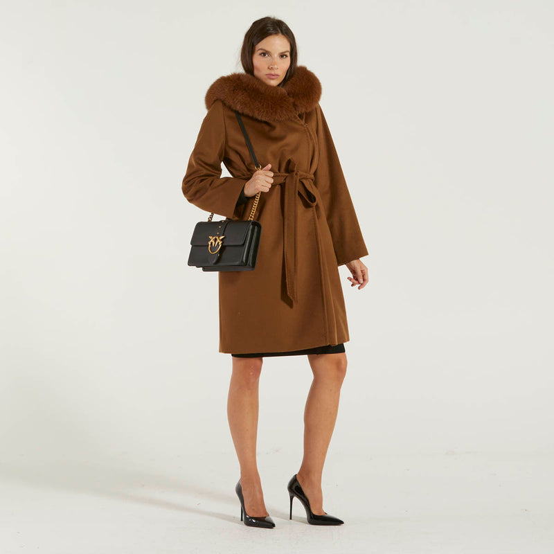 MaxMara cappotto in lana bordo in volpe