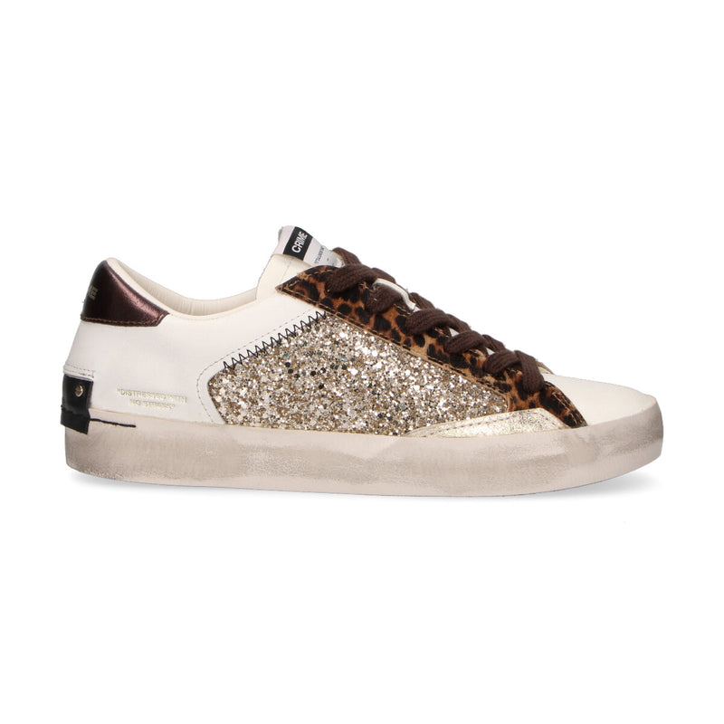 Crime London sneaker Distressed Leopard Stardust