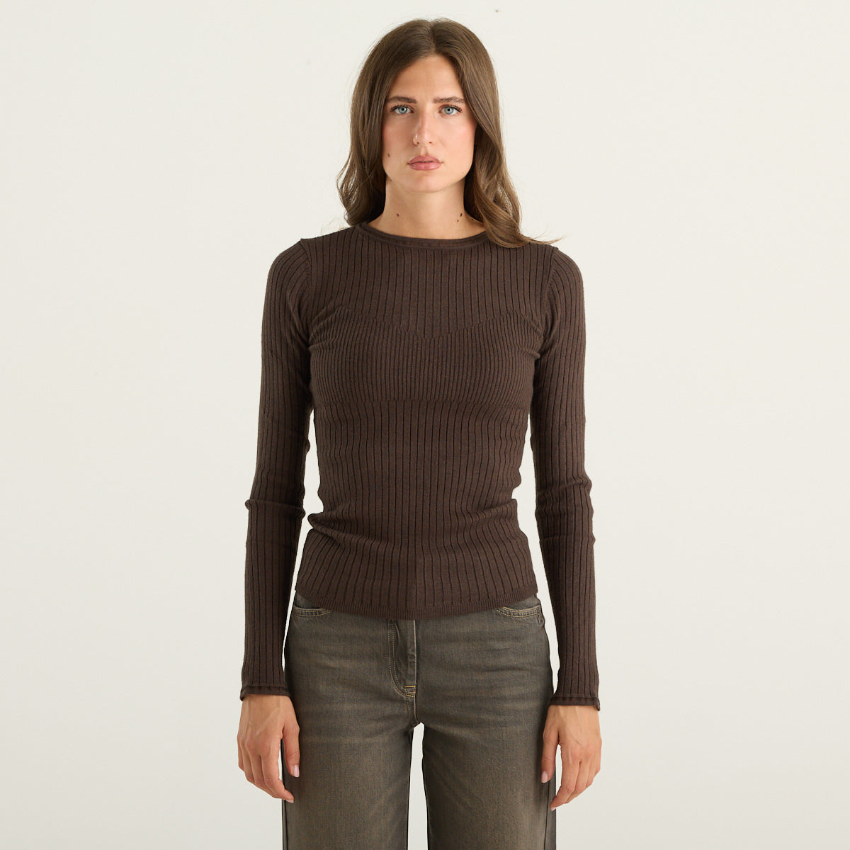Pullover Slim Marrone Patrizia Pepe