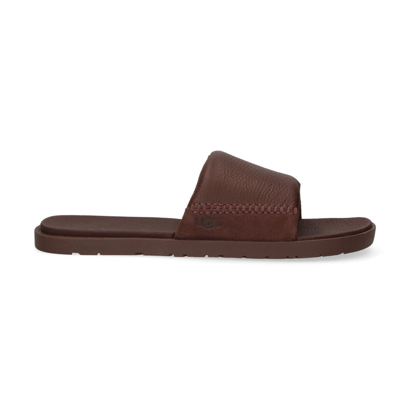 Ugg ciabatta Seaside Slide in pelle testa di moro