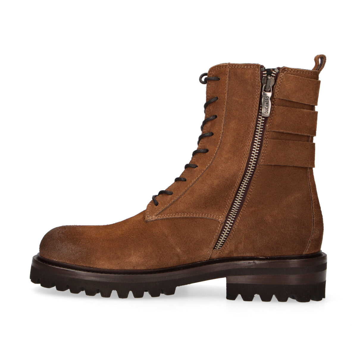 Ducanero anfibio con fibbie camoscio cuoio