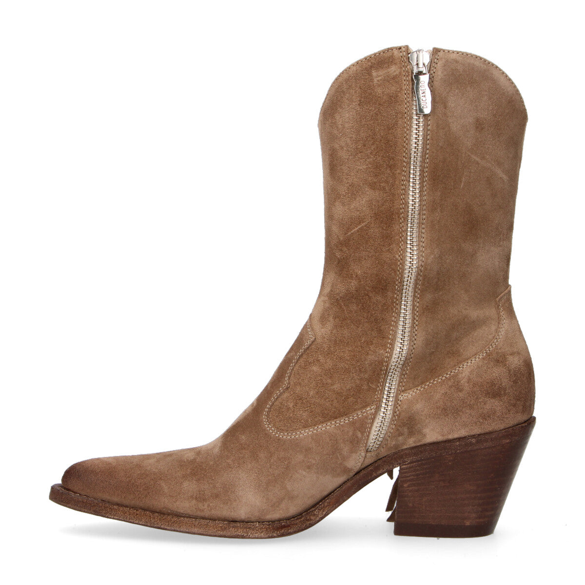 Ducanero tronchetto texano con frange in camoscio