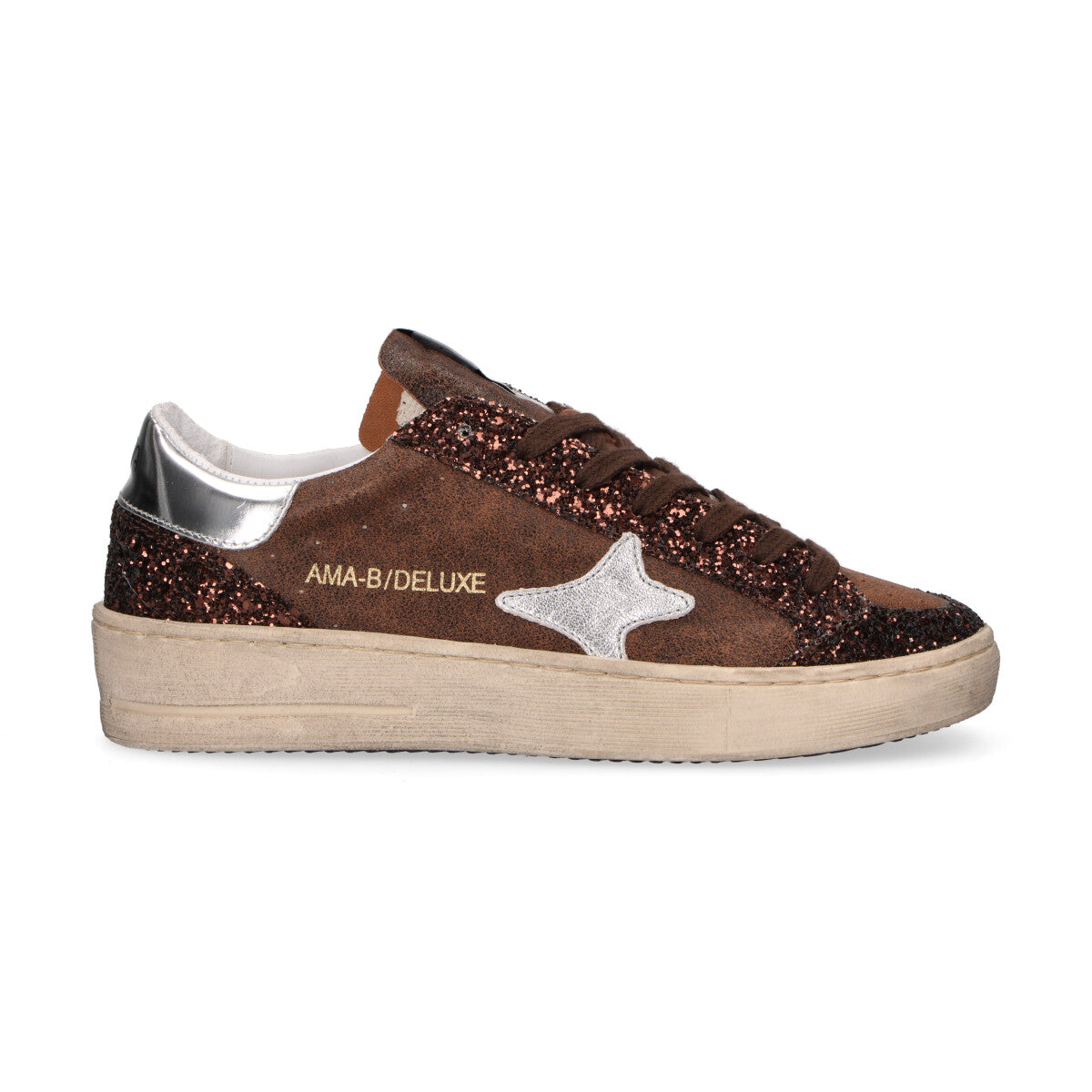 Ama Brand sneaker Slam glitter marrone