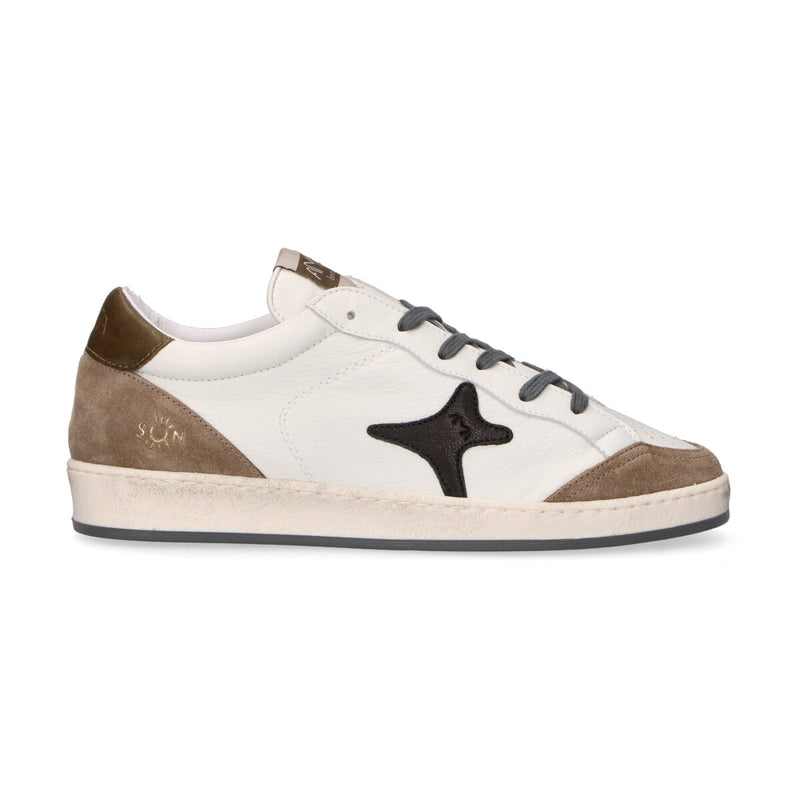 Ama Brand sneaker in pelle bianca verde