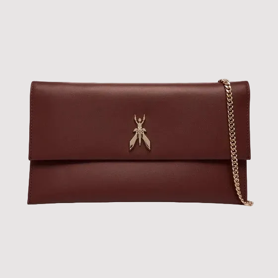 Patrizia Pepe pochette Fly in pelle bordeaux