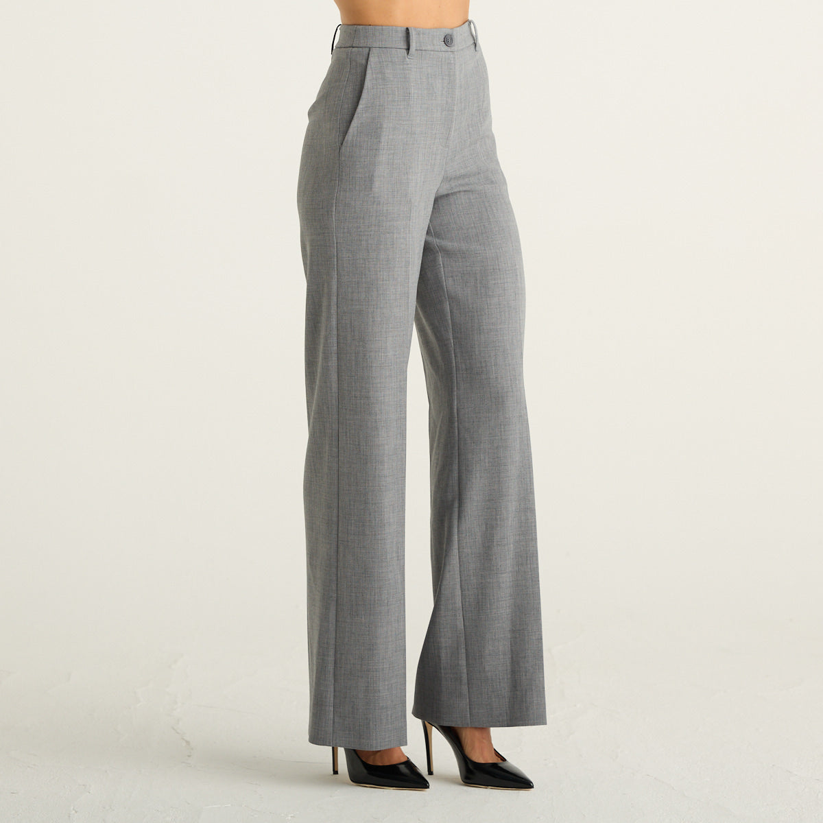 Patrizia Pepe pantaloni donna grigio mélange dritti in tela stretch