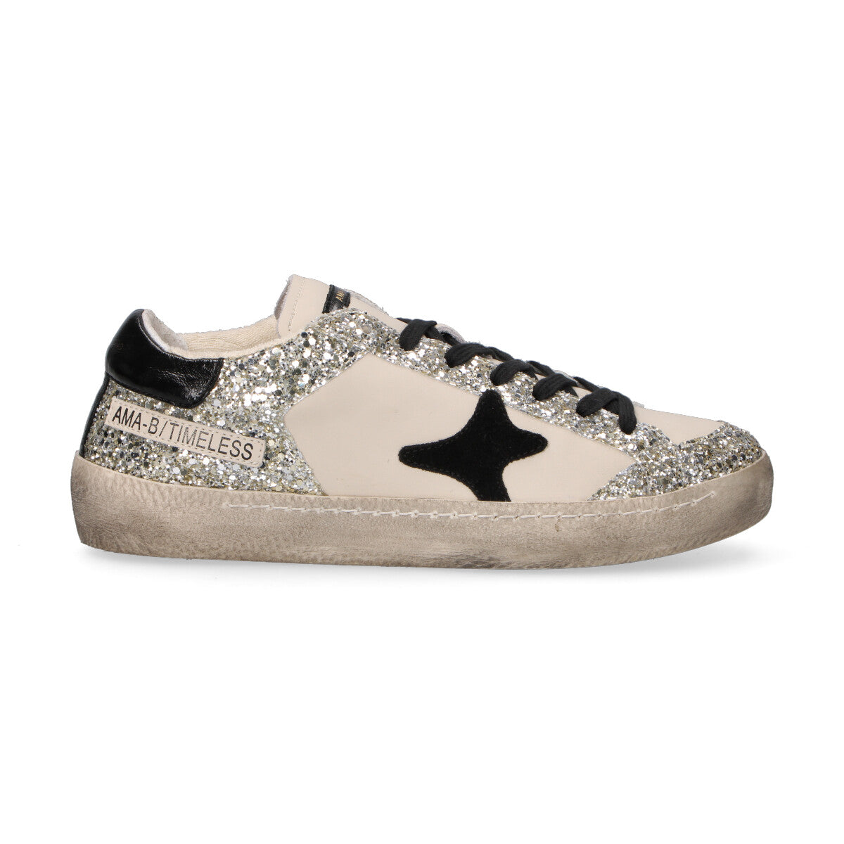 Ama Brand sneaker Time glitter argento