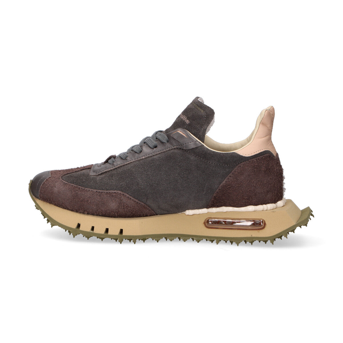 BePositive sneaker Race in camoscio grigia
