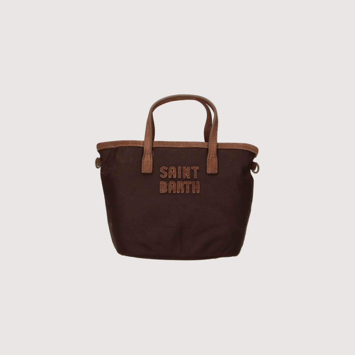 Mc2 Saint Barth borsa City Bag Mini Wax in tessuto marrone