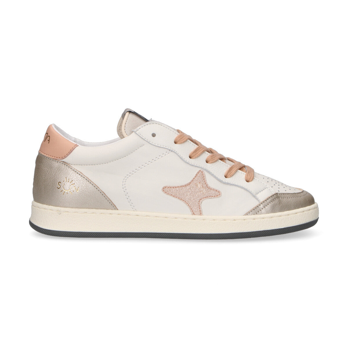 Ama Brand sneaker Sun in pelle bianca rosa