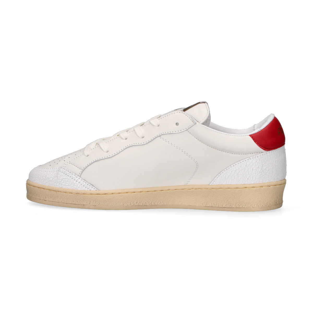 Ama Brand sneaker Sun in pelle bianca rossa