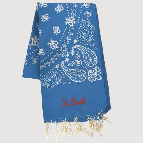 Mc2 Sant Barth telo mare bandana in cotone azzurro