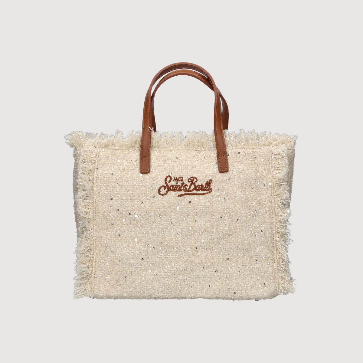 Mc2 Saint Barth borsa Colette tweed panna