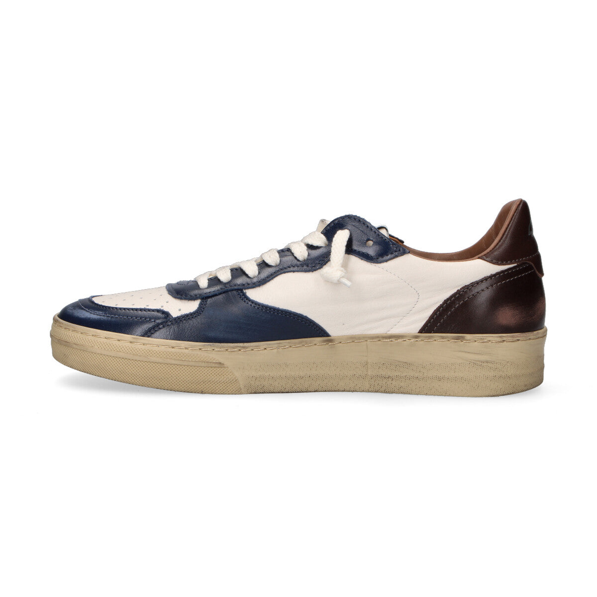4B12 sneaker Hyper in pelle blu marrone