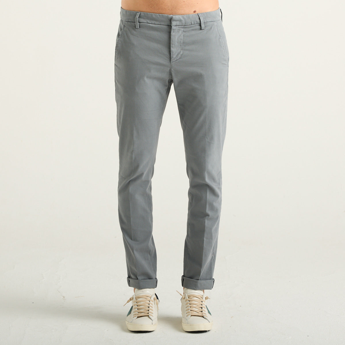 Dondup Pantalone Gaubert Slim Uomo Grigio Roccia