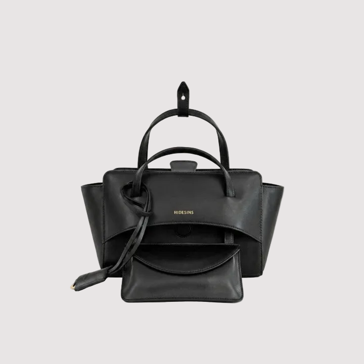 Hidesins borsa a mano Flap S in pelle nera