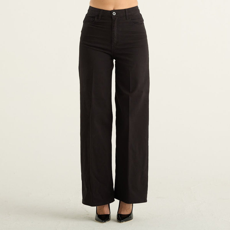Cruna pantalone donna Taylor marrone a palazzo con vita alta