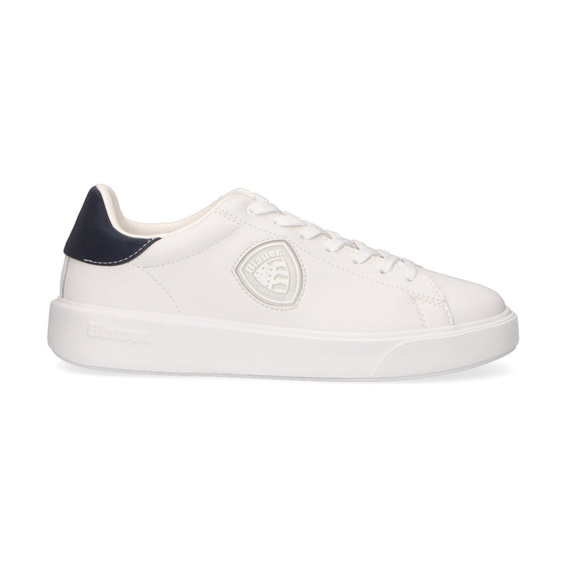 Blauer sneaker Buck in pelle bianca blu