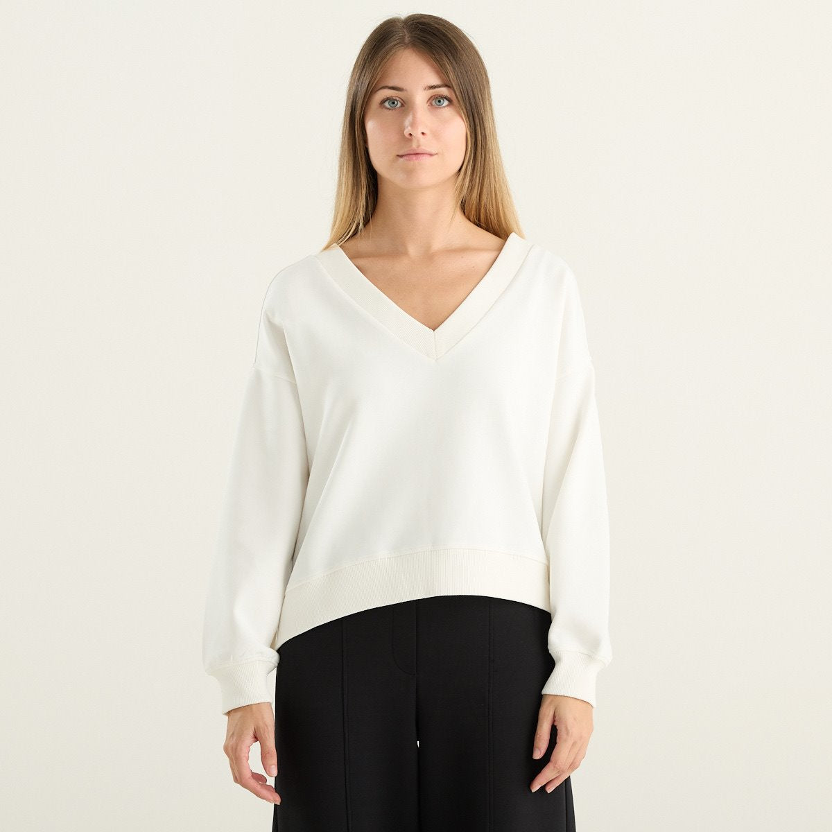 OWN Off With Nature felpa donna marrone a collo alto in interlock