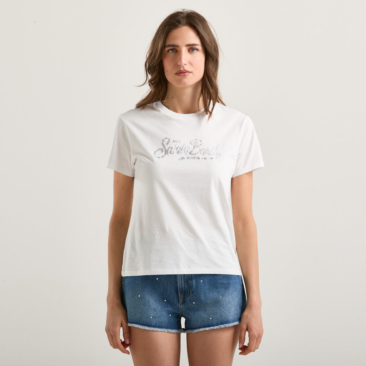 Mc2 Saint Barth t-shirt emilie strass bianca