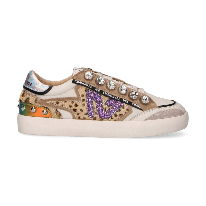 Emanuelle Vee sneaker Olivia strass animalier