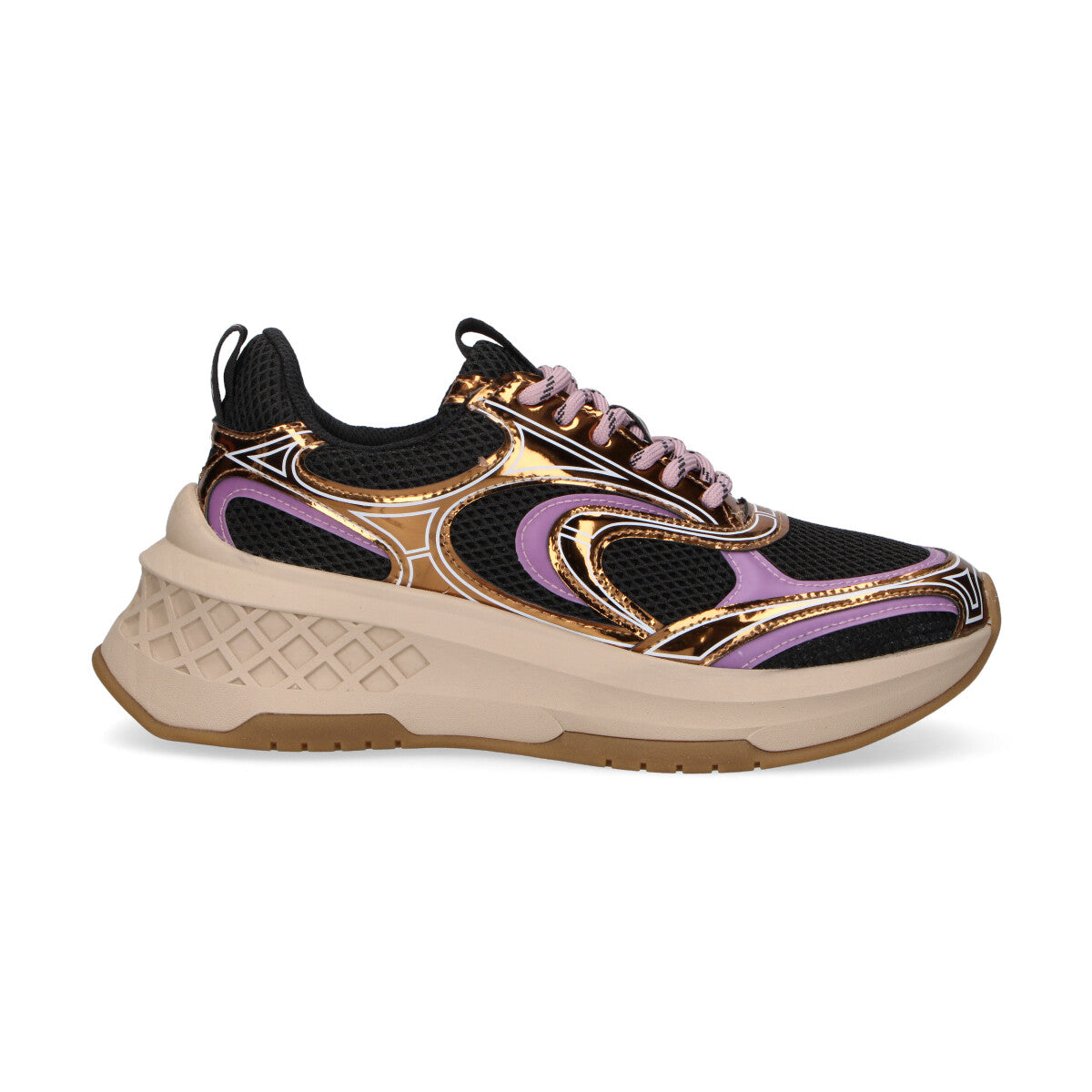Emanuelle Vee sneaker nera oro viola