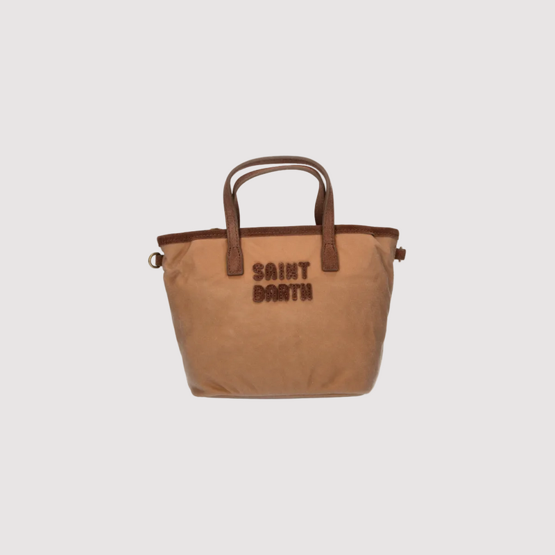 Mc2 Saint Barth borsa City Bag Mini Wax in tessuto beige