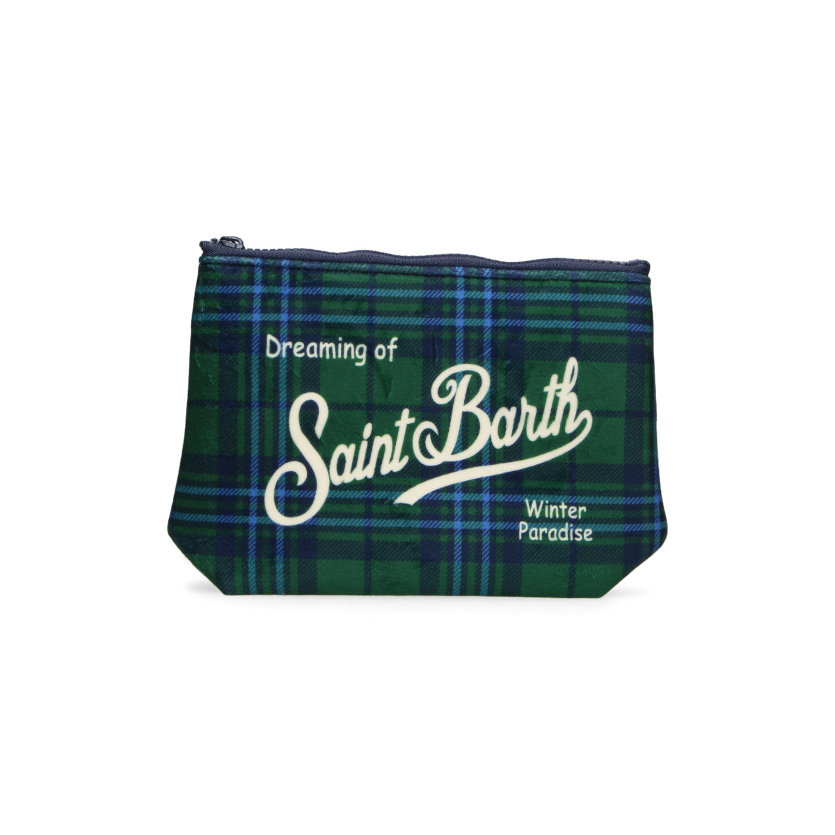 Mc2 Saint Barth pochette Aline Tartan Strand blu e verde