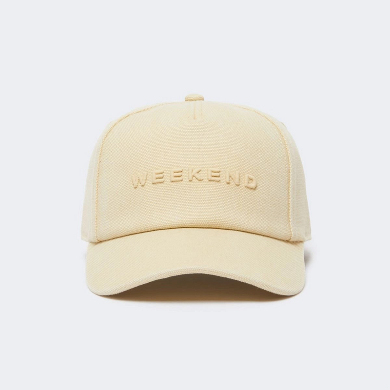 Maxmara cappello da baseball in canvas beige