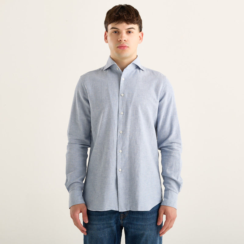 Xacus camicia in tessuto denim azzurro chiaro